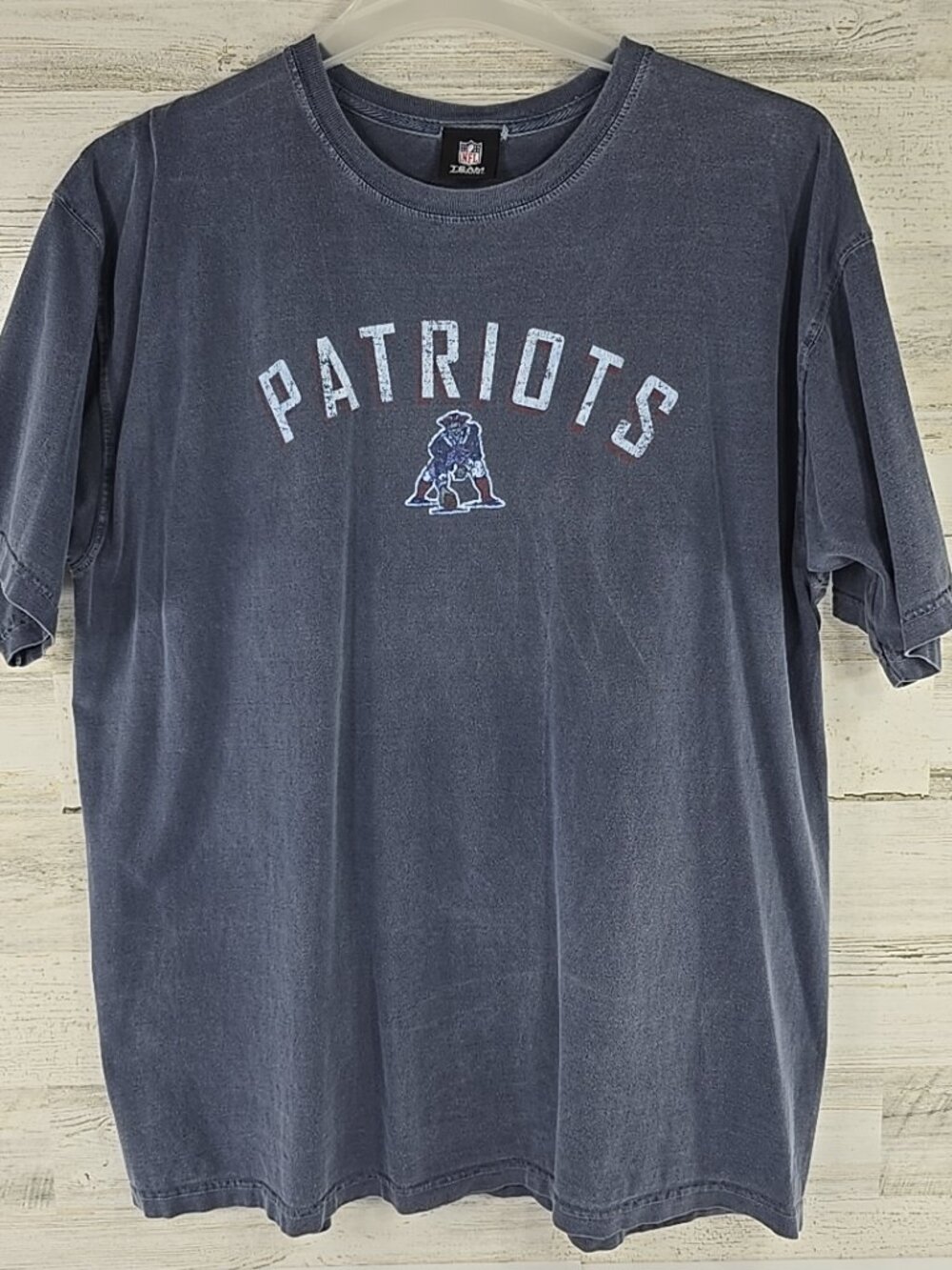 NFL TEAM APPAREAL NEW ENGLAND PATRIOTS 2010s BLUE T-SHIRT MEN'S XL *RETRO STYLE*